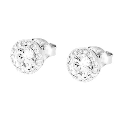 Orecchini Halo zircone bianco - viuviu jewels