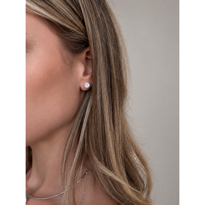 Orecchini Halo zircone bianco - viuviu jewels