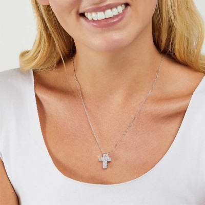 Collana Croce tempestata Bianca "Faith" - viuviu jewels