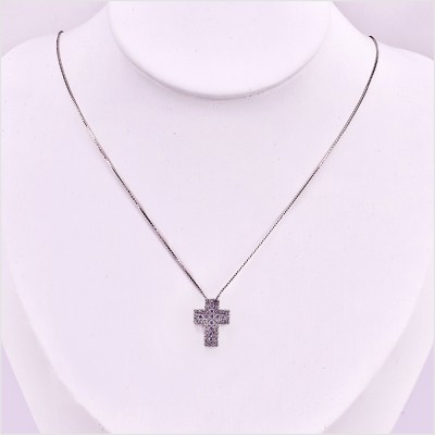 Collana Croce tempestata Bianca "Faith" - viuviu jewels